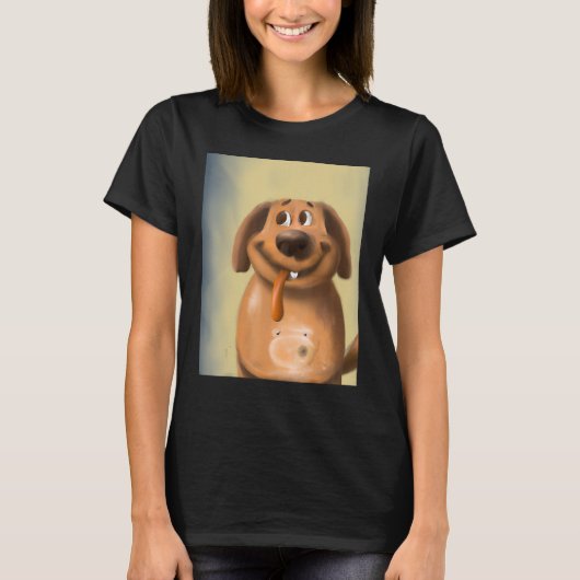 T-shirt Dog sticking out tongue goofy dog (Devant)