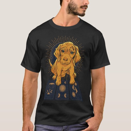 T-shirt Dog Tarot Card Reading Cartomancy Retro Tarot Card (Devant)