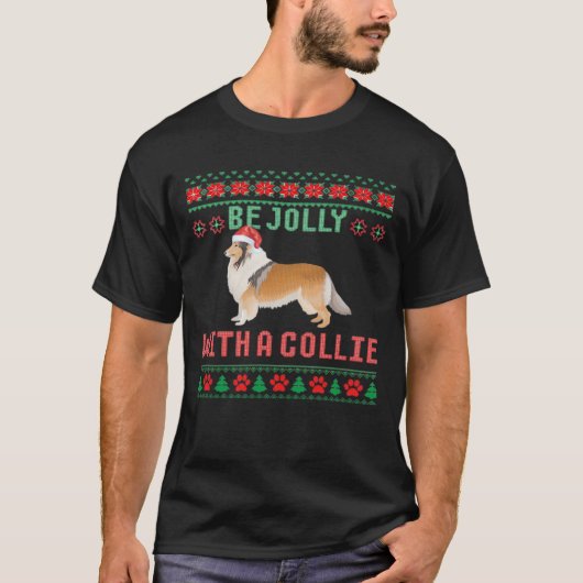 T-shirt Dog Ugly Christmas Sweater Be Jolly With A Rough C (Devant)