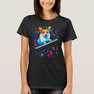 T-shirt Dog Welsh Corgi Piano