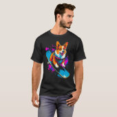 T-shirt Dog Welsh Corgi Snowboarder (Devant entier)