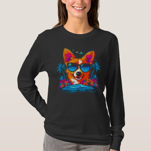 T-shirt Dog Welsh Corgi Summer Vibe (Devant)