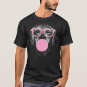 T-shirt Dog With Glasses And Bubble Gum (Devant)