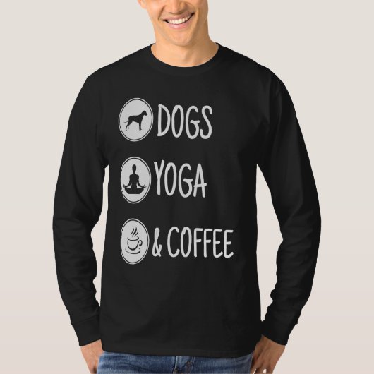 T-shirt Dog yoga and coffee (Devant)