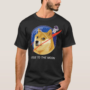 T-shirt Doge À L'Astronaute Lune NASA Shibu Inu Meme Dog