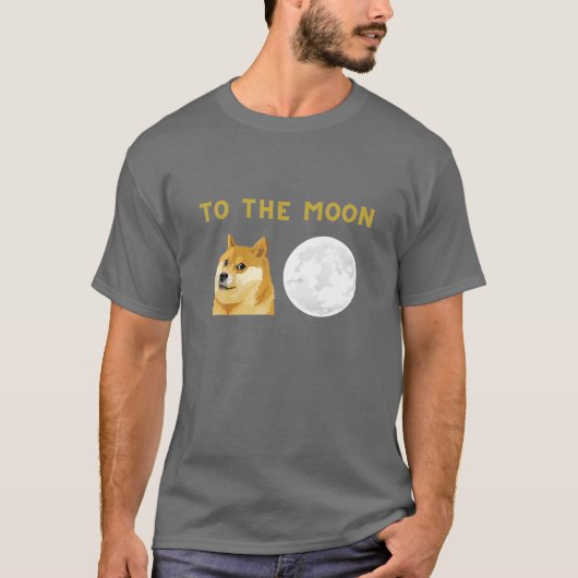T-shirt Dogecoin À La Cryptomonnaie Lune (Devant)