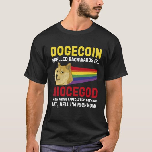 T-shirt Dogecoin Crypto Meme Dogecoin Backwards Cryptocur (Devant)