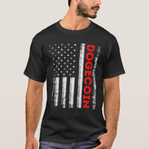T-shirt Dogecoin Cryptomonnaie Drapeau américain