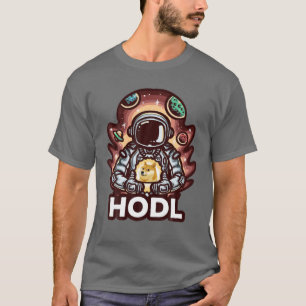 T-shirt Dogecoin HODL À La Lune Doge Coin Astronaut Cryp