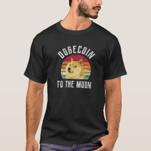 T-shirt Dogecoin Rétro À La Lune, Pièce Doge Cool Sunset