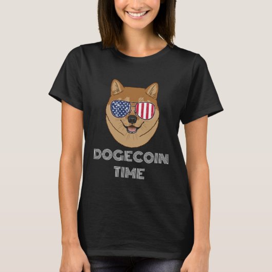 T-shirt Dogecoin Time cryptocurrency (Devant)
