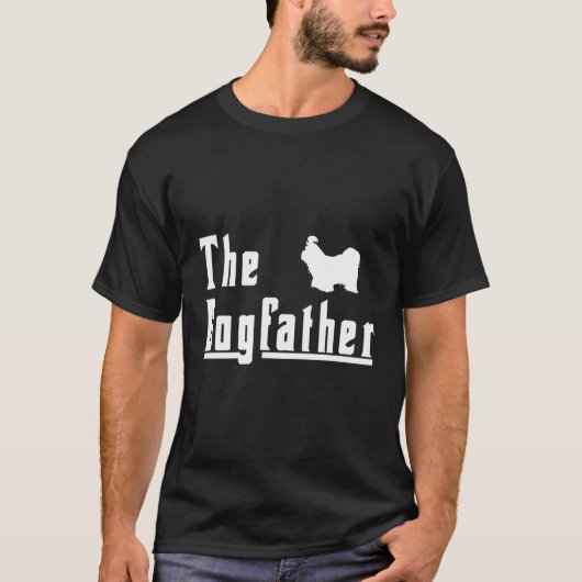 T-shirt Dogfather Shih Tzu Dog Mens Fête des pères Cadeau (Devant)