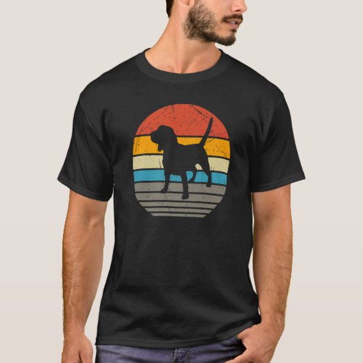 T-shirt Doggie Pet Chien Propriétaire Chien Retro Beagle V (Devant)