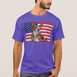 T-shirt Doggie USA Dog Owner USA Lover Corgi USA Flag