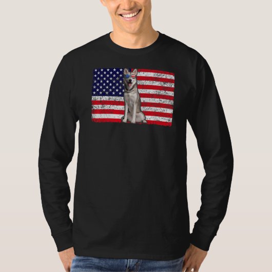 T-shirt Doggie Usa Propriétaire Chien Usa Sibérie Husky Us (Devant)
