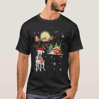 T-shirt Dogo Argentino Chien Light Arbre de rennes de Noël