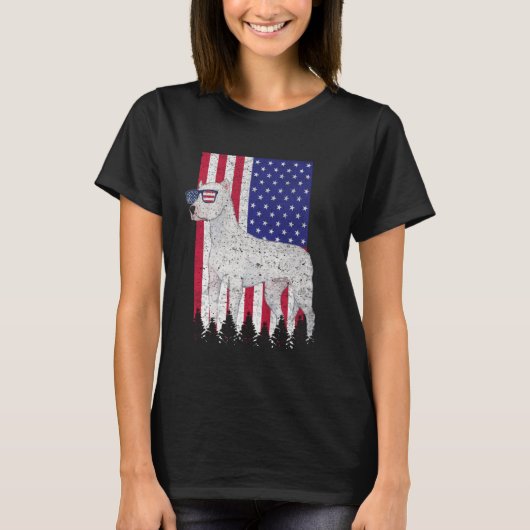 T-shirt Dogo Argentino chien patriotique USA drapeau améri (Devant)