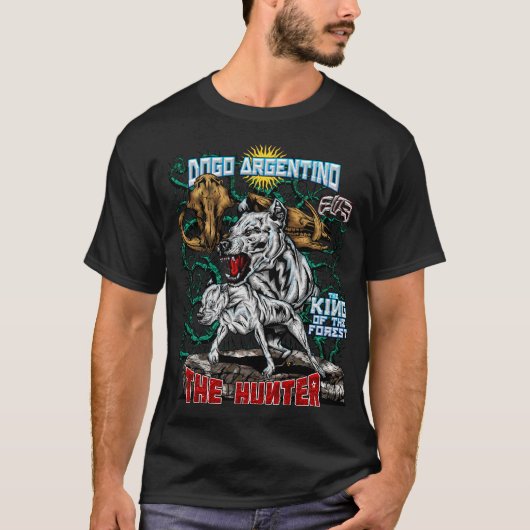 T-shirt DOGO ARGENTINO - Le chasseur - roi de forêt (Devant)