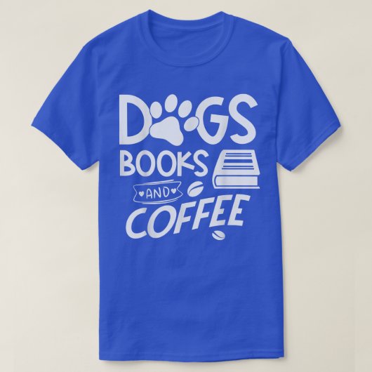 T-shirt Dogs Books and Coffee (Design devant)