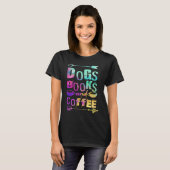 T-shirt Dogs Books And Coffee  Coffee Drinker Book Nerds   (Devant entier)