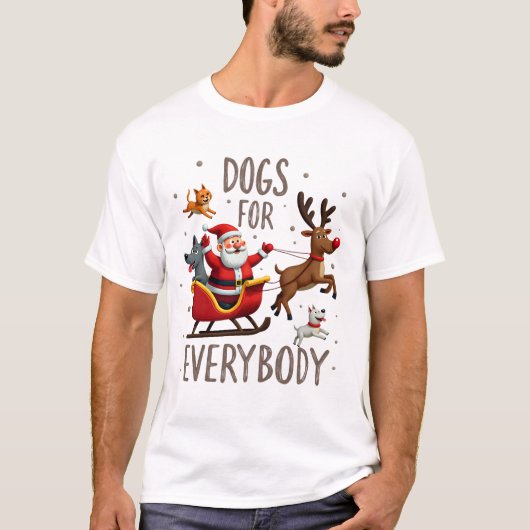T-shirt Dogs For Everybody Santa Funny Christmas Xmas (1). (Devant)