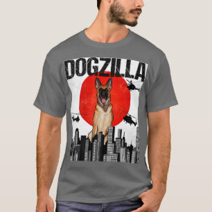 T-shirt Dogzilla japonais Vintage amusant Malinoi belge