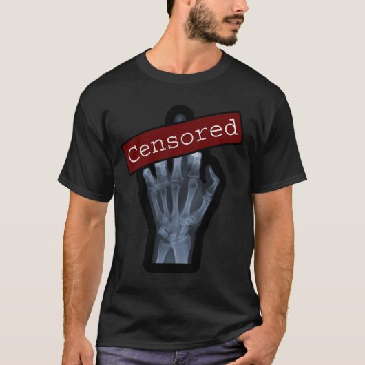 T-shirt Doigt moyen censuré - noir/pièce en t foncée (Devant)