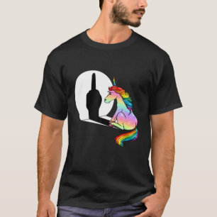 T-shirt Doigt Moyen Unicorne Pour Femmes Sarcasme Funny Un