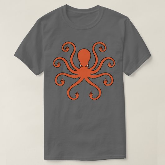 T-shirt Doigts moyens de pieuvre (Design devant)