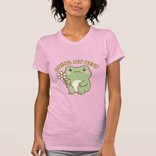 T-shirt “Doing My Best” Frog Sticker/Tee (Devant)