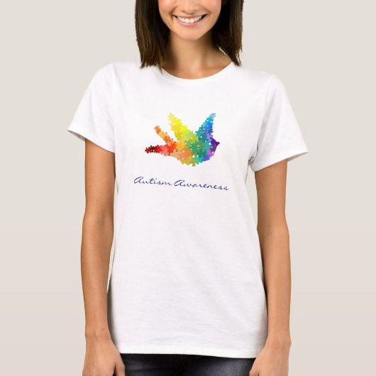 T-shirt d'oiseau de puzzle de sensibilisation sur (Devant)
