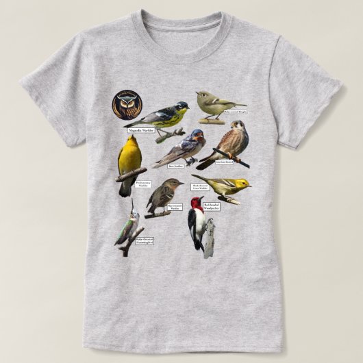 T-shirt d'oiseaux (Design devant)