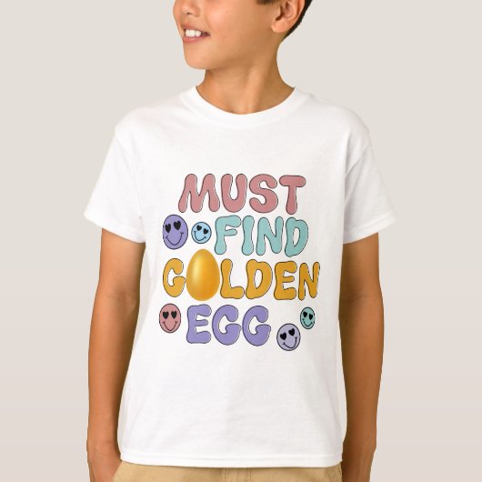 T-shirt Doit Trouver Oeuf D'Or - Pâques (Devant)