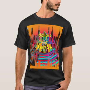 T-shirt Dollar$ Arc-en-ciel $ Et $en$e Mens Fun Noir