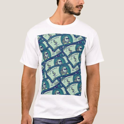 T-shirt Dollar Billets : Motif d'argent transparent (Devant)