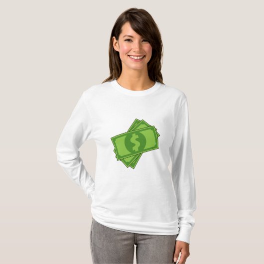 T-shirt Dollar de l'argent du dessin (Devant entier)