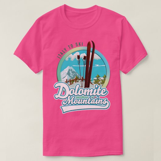 T-shirt Dolomite Mountains Italie Ski 1 (Design devant)