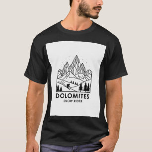T-Shirt Dolomites Snow Rider Retro Ski A italien