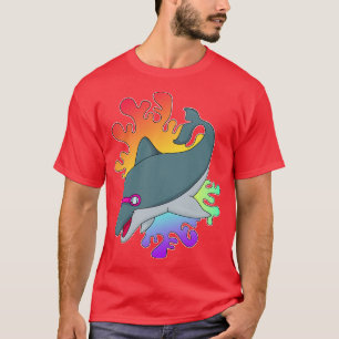 T-shirt Dolphin at Swimming with Swimming goggles