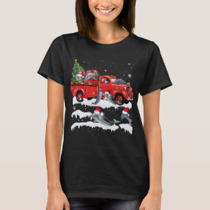 T-shirt Dolphin équitation Camion Rouge Joyeux Noël Noël X
