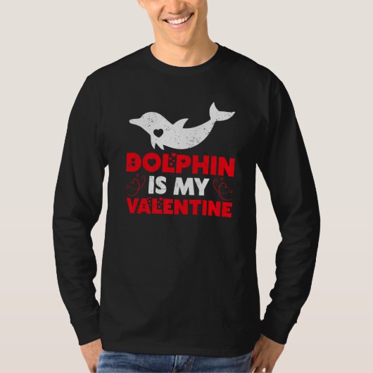 T-shirt Dolphin Est Mon Valentine Dolphin Poisson Valentin (Devant)