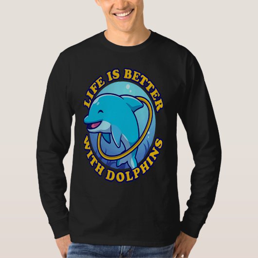 T-shirt Dolphin Fanatic Sea Animals With Dolphins (Devant)