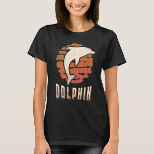 T-shirt Dolphin Vintage Retro classique animal coucher de