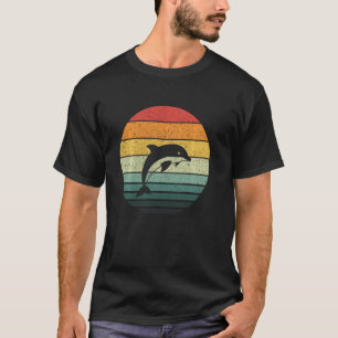 T-shirt Dolphin Vintage Sunset Retro