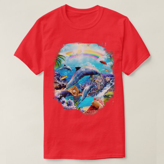 T-shirt Dolphins arc-en-ciel 1 (Design devant)