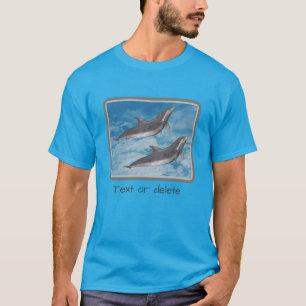 T-shirt Dolphins Ciel Bleu Nuages Blancs Nature Imaginaire
