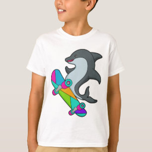 T-shirt Dolpin comme patineur avec skateboard