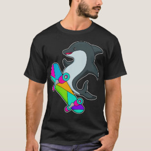 T-shirt Dolpin comme patineur avec skateboard
