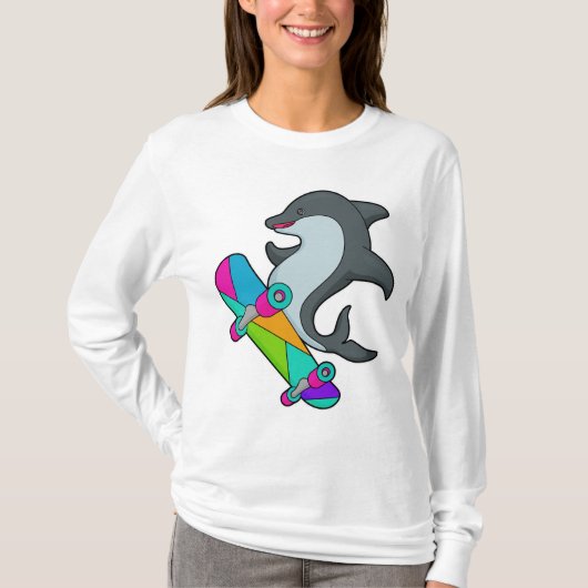 T-shirt Dolpin comme patineur avec skateboard (Devant)