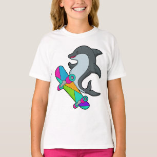 T-shirt Dolpin comme patineur avec skateboard
